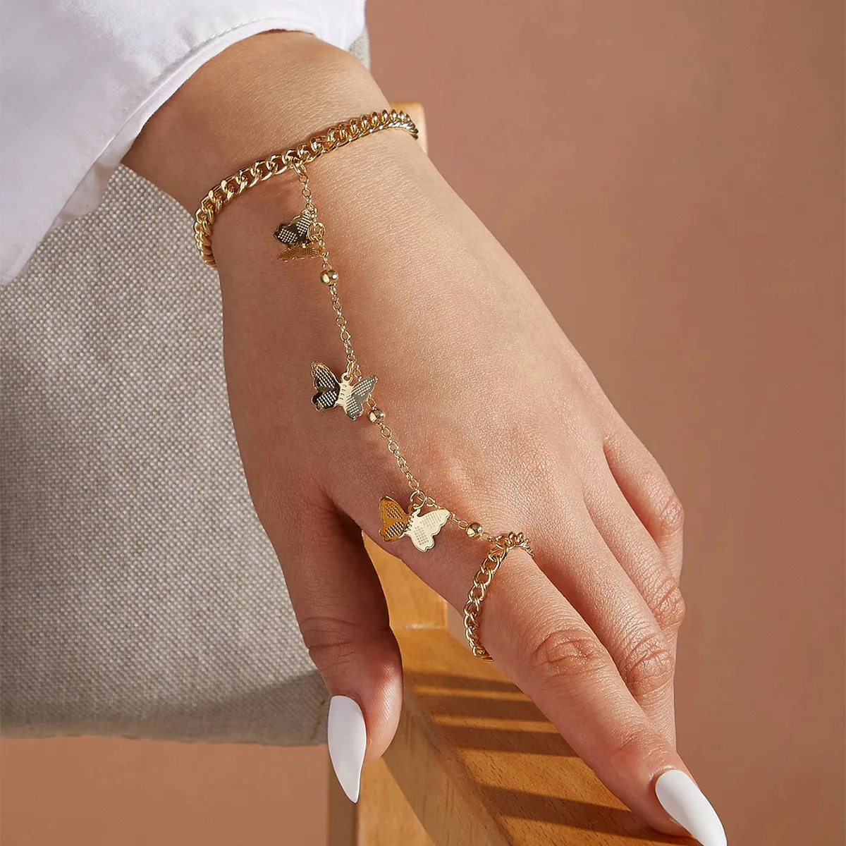 Gold Hand Ring Bracelet, Hand Chain Bar Bracelet, Ring Attached Bracelet, Finger  Bracelet, Boho Tube Bracelet, Bridesmaid Gift, GEHATI - Etsy | Hand bracelet  with ring, Finger bracelets, Gold bracelet for girl