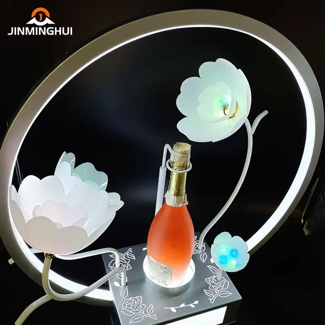 Wholesale Perrier Champagne Led Bottle Presenter Glorifiers Acrylic Display Rack for Vip Service