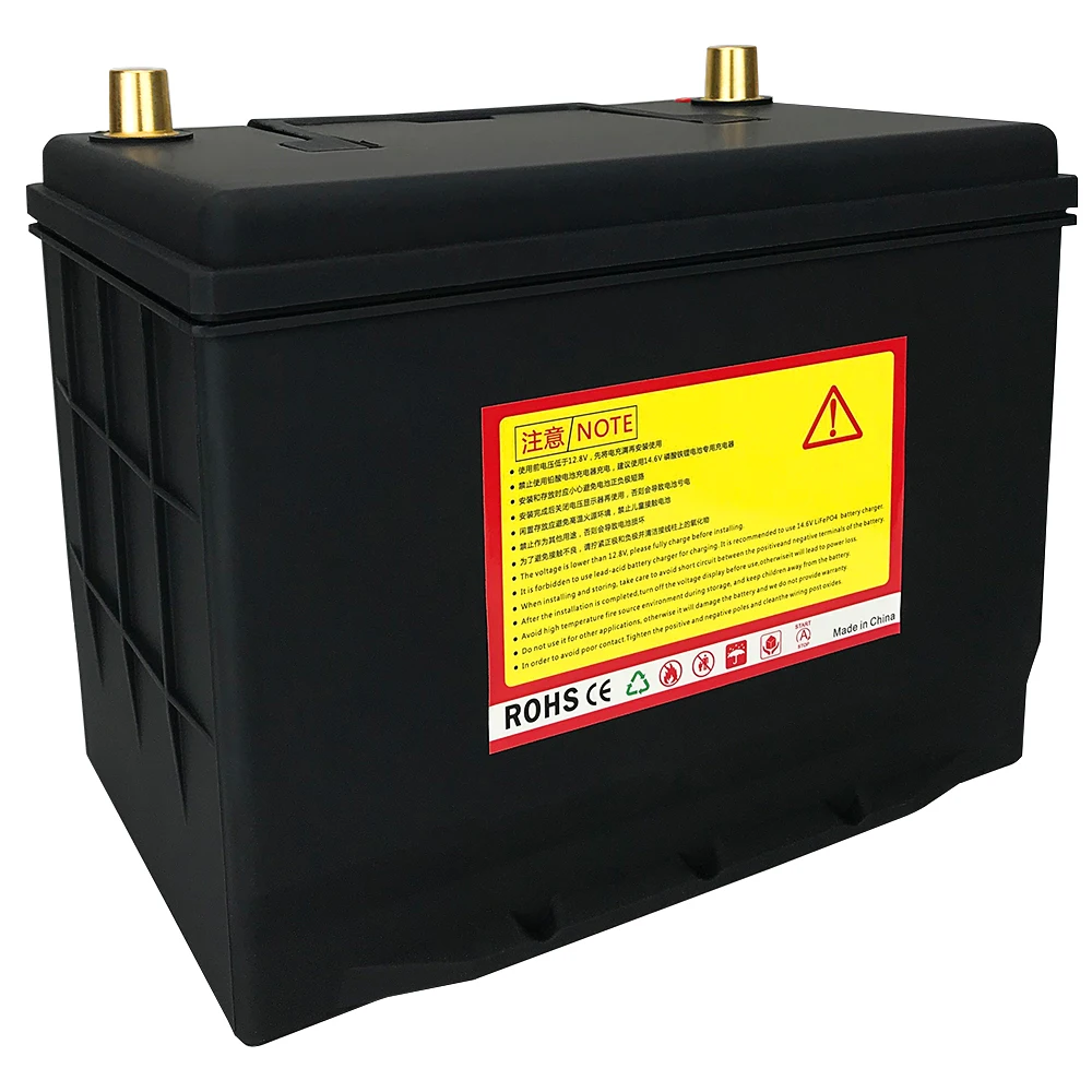Ingeosolly 12V 80Ah LiFePO4 Start-Stop Battery IN80D26L/R - 1300 CCA, 10 Year Life