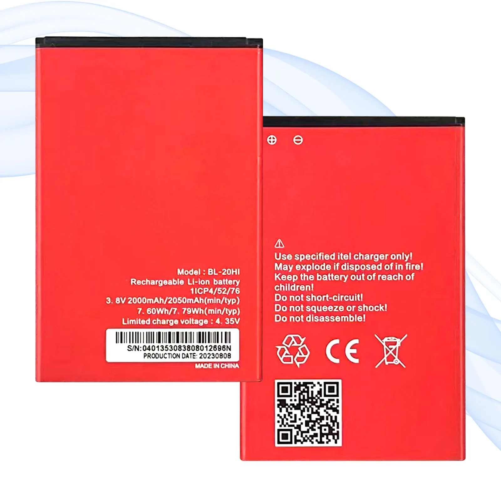 BL-20Hi OEM High Capacity Li-ion Mobile Phone Battery Compatible for Itel A16 A23 A32F Batteira
