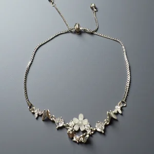 High Quality Luxury Exquisite Temperament Zircon Flower butterfly Alloy Fashion Jewelry Bracelets for Women