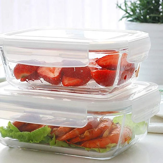 310ml Economic Lid Glass Food Storage Box for Lunch, Microwave