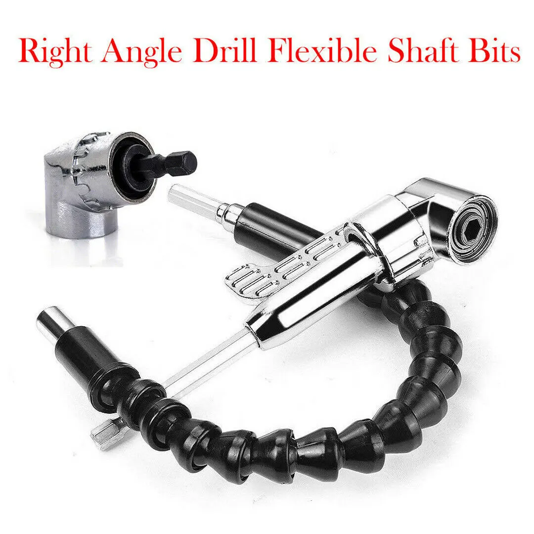 Details about   105° Right Angle Drill BitHex Shank Socket+Flexible Extension Set US NEW 