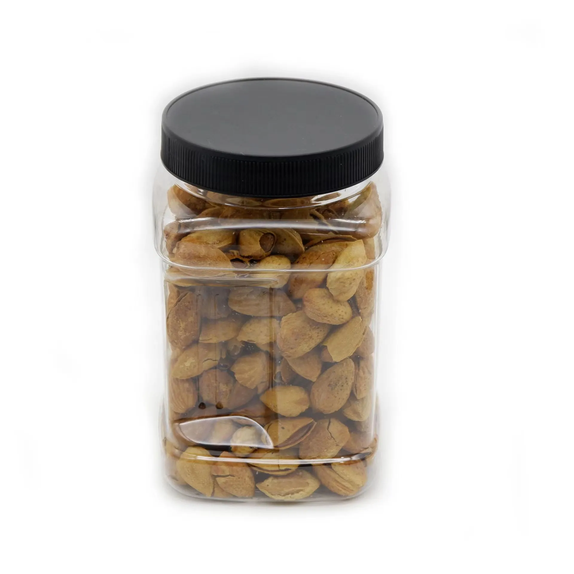 Empty Square Plastic Grip Handle Jars Food Grade Big Plastic Container for Storage Plastic Jar for Whole Grains  Popcorn