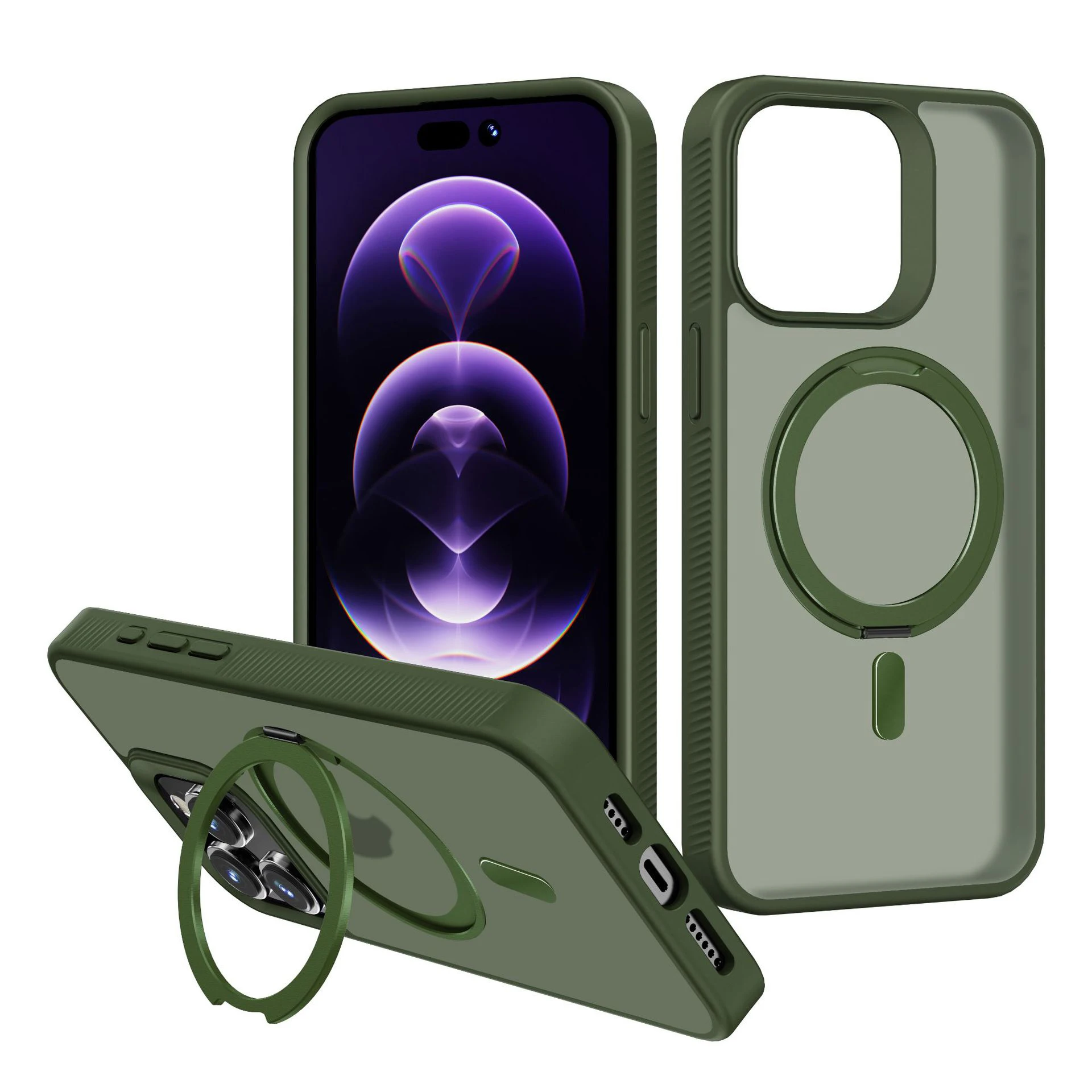 Luxury Magsafe Wireless Charging Cover With 360 Degree Rotating Holder