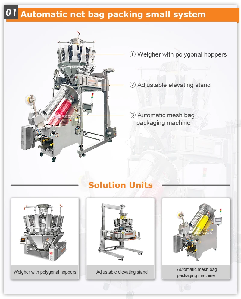 Continuous Stainless Steel 304/316 Mesh Bag Packaging Machine with 25-40 BPM Speed for Fast Sealing