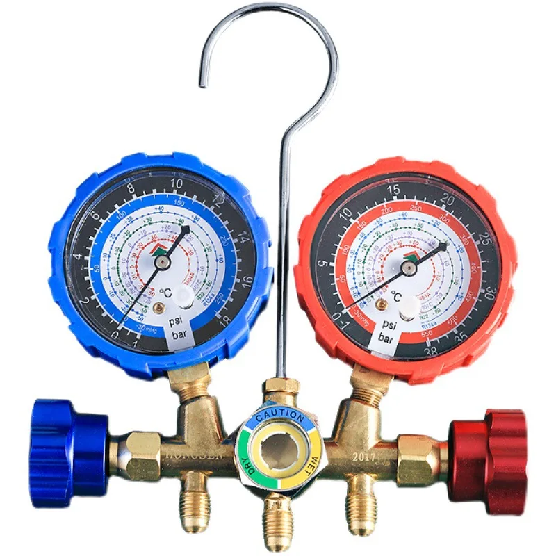 Вакуумный манометр HVAC, манометр для трубопровода, Freon R410A, набор цифровых трубопроводов с двойным циферблатом