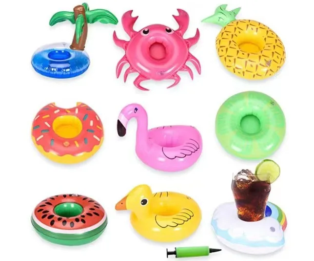 Pvc Flamingo Inflatable Cup Holder Pool Toys Wholesale Summer Pool Cup