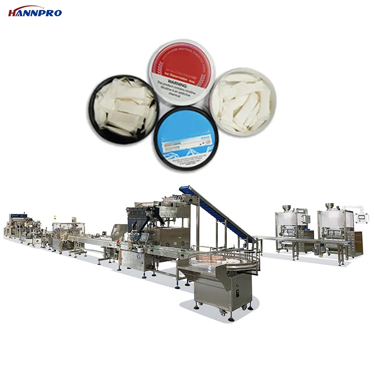 sniffing tobacco machine HANNPRO Automatic Snus Pouch Oral Tobacco Packing Machine Smokeless  Nicotine Tin Filler for Food Plastic Paper Bag Packaging