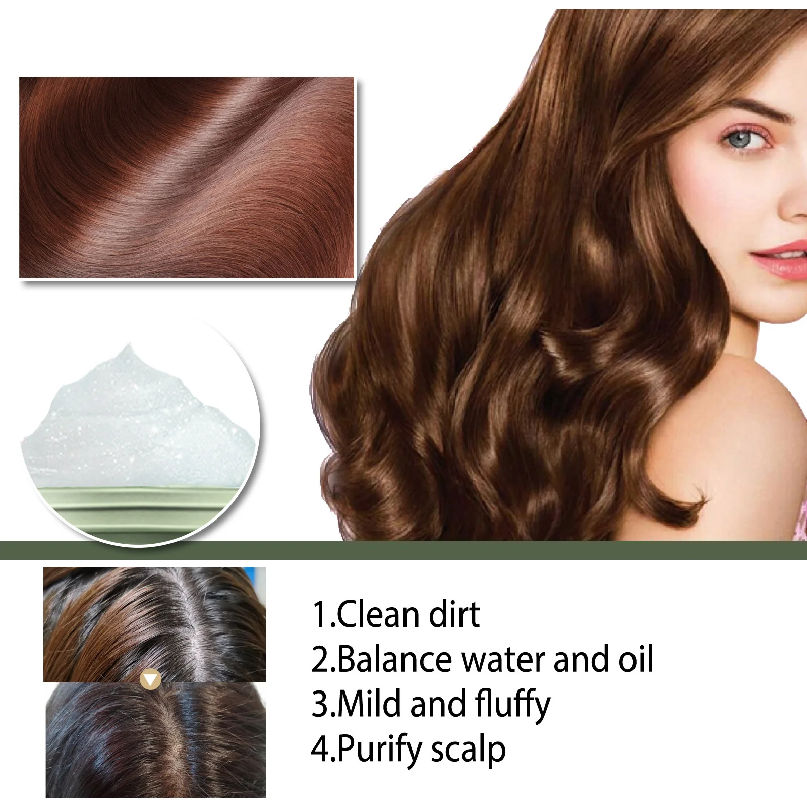 Эффективный шампунь с морской солью против зуда скраб для волос и кожи головы удаляет перхоть