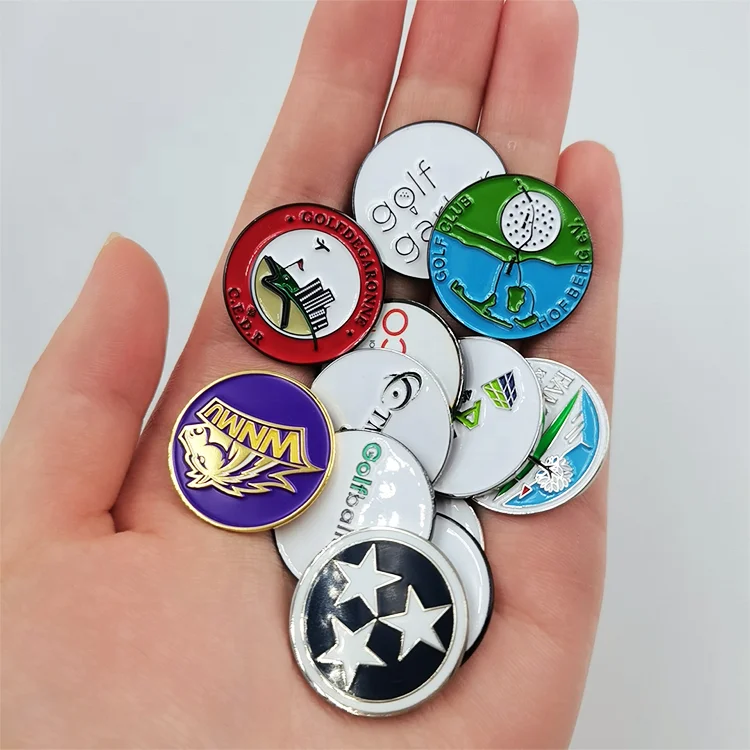 Custom Logo Zinc Alloy Golf Products High Quality 25MM Metal Magnetic OEM Golf Ball Marker details