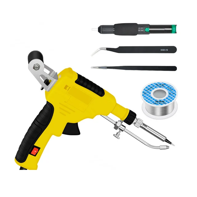 60W Hand Manual Automatic Soldering Iron Gun Kit for Electrical Digital Repair Rework With Desoldering Pump and 50g Tin Wire