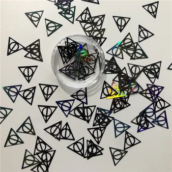 Poly Exclusive New Shape Holographic Black Death Triangle Glitter for Decoration
