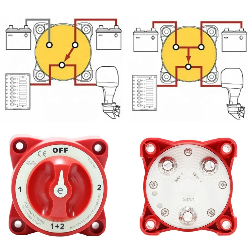 Bowers Mini Panel Mount Battery Isolator Switch – 12-32V 200A Kill Cut-Off For Car, Marine, RV