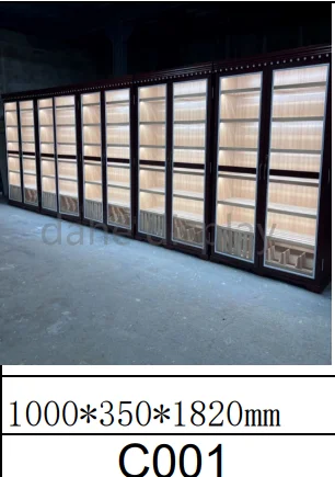 Display Cigar Showcase - Wooden Humidor Cabinet with Glass Doors