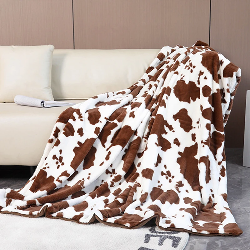 New Style Leopard Print Throw Blankets Home Decor Polyester Soft Cow