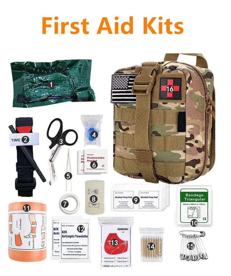 Yakeda 16 Pieces Tactical Emergency Survival Medical Kits First Aid Kits Pouch Buy First Aid