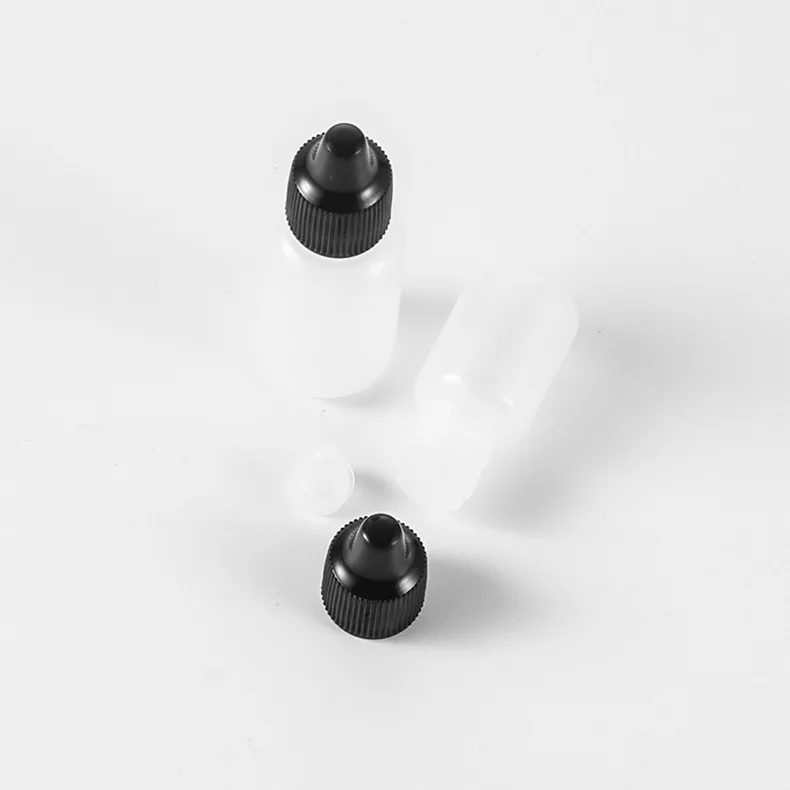 Squeezable 5ml 10ml 15ml 20ml 30ml Empty Dropper PE Plastic Bottle With Plastic Tamper Evident Cap