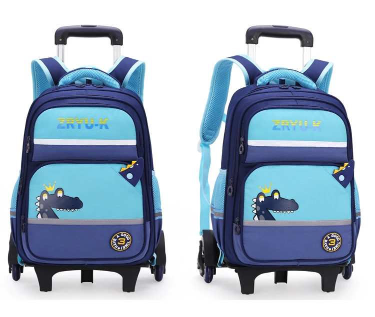 lvyH Kids Rolling Backpack for Boys Girls,Large Waterproof Cartoon