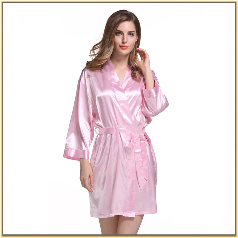 Sexy Women Short Pajama Silk Nightgown Satin Silk Brides Robe Nightgown Robes