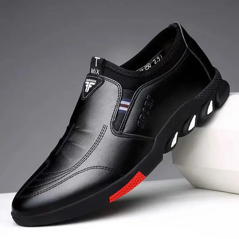 Spring 2024 Latest Design Men's Leather Shoes Breathable Non-slip Business Shoes  Outdoor Fashion Casual Leather Shoes