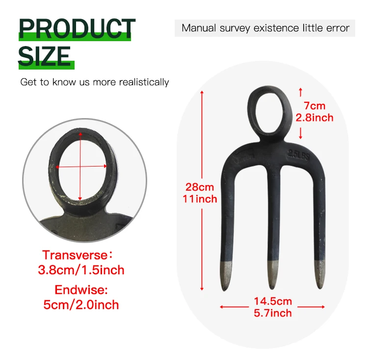 product hot sale customizable agricultural  hand tools garden  iron forged fork hoe-2