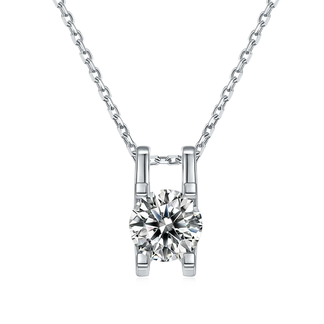 925 Sterling Silver VVS D Diamond Solitaire Engagement Necklace Earring Jewelry Sets For Women