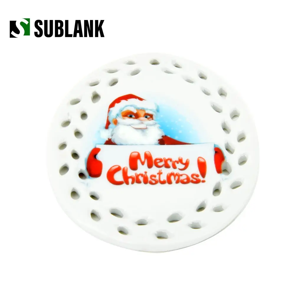 Пустые украшения, подвесные для украшений, рождественские сублимационные рождественские керамические Овальные Рисовые отверстия