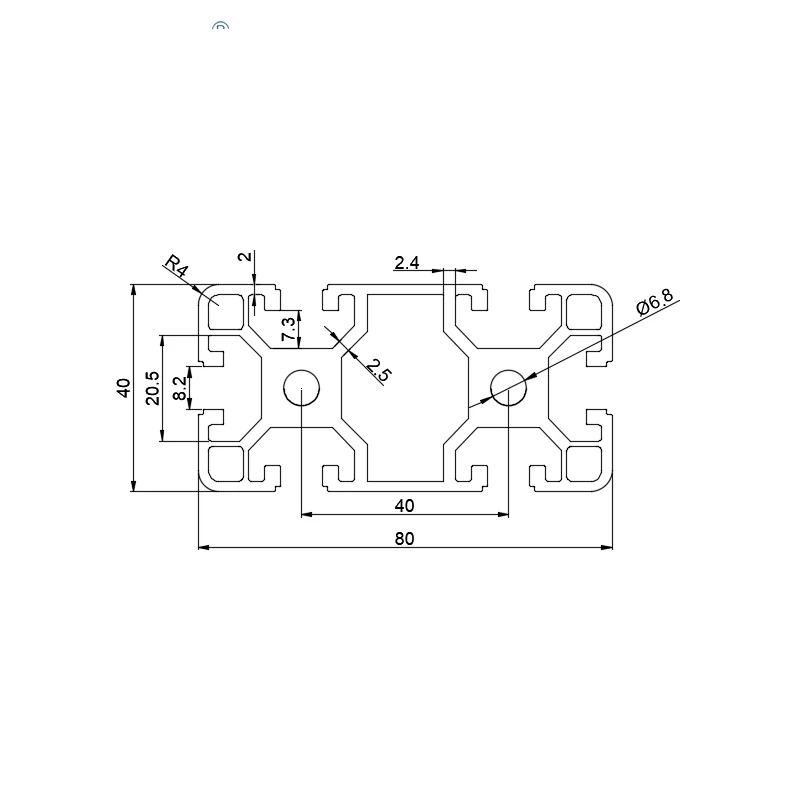 8062 40x80mm Industrial Aluminum Profile for Door & Window