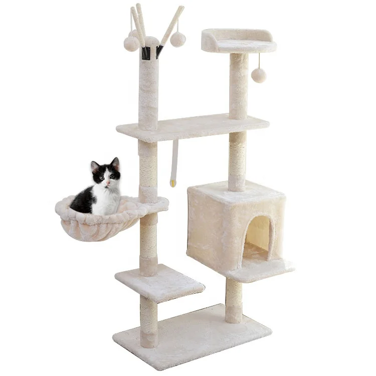 white flower cat tree