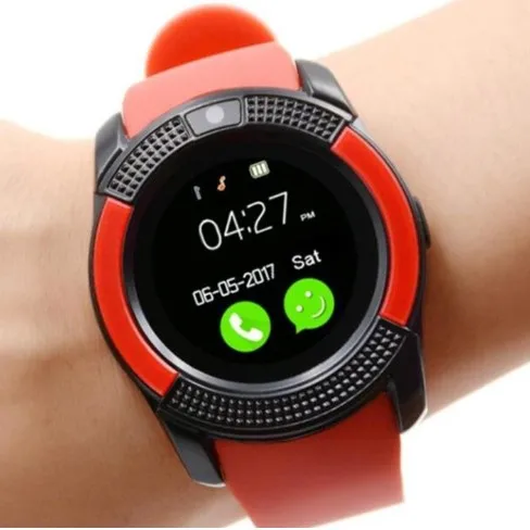 Fashion Pedometer 2g Sim Card Camera Watch Color Display Waterproof Device Wrist Smart Watch V8 Smartwatch for Android Ios