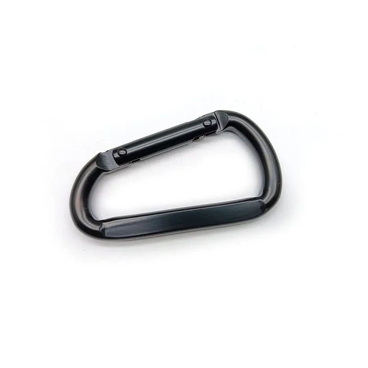25KN D-Shape Screw Lock Swivel Carabiner Matt Black Flat Steel Snap Hook Steel Hook for Hammock Hiking Yoga Outdoor