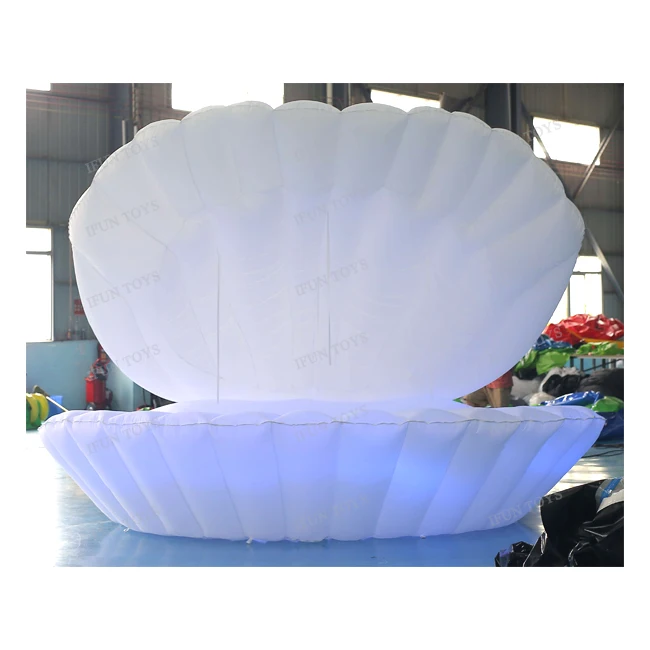Giant Inflatable Shell with RGB Led Lights Inflatable Clam Shell for Stage Wedding Decoration