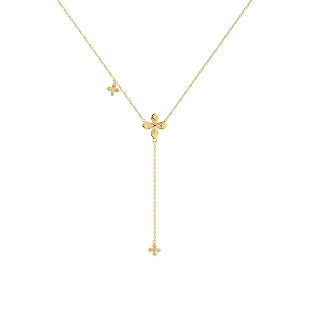 Original Design 18K Gold Plated Brass Jewelry Chain Geometric Flower Charms Pendant For Women Party Gift Necklace P223364