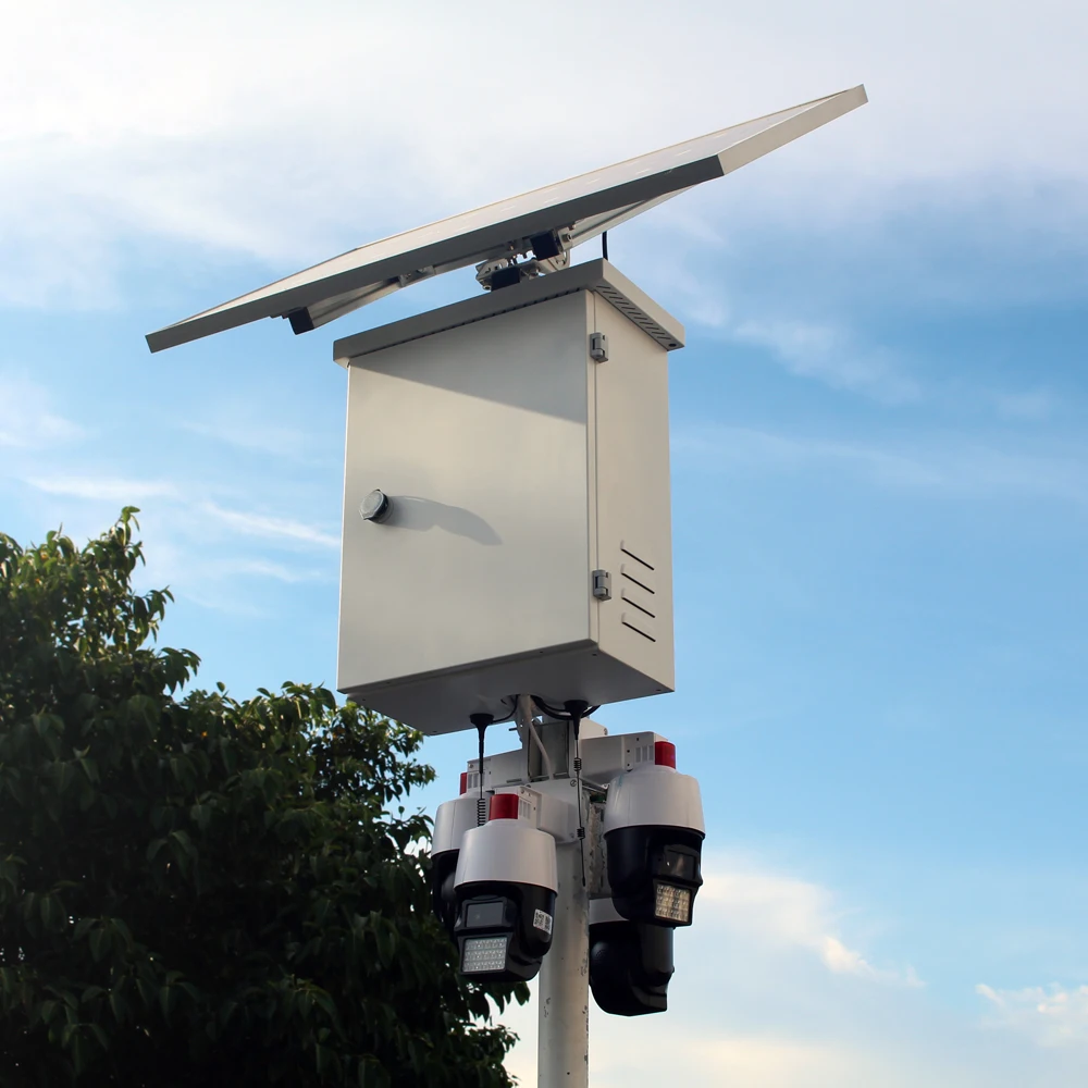 4ch Solarpowered Surveillance Construction Site Cctv Wifi Power Solar