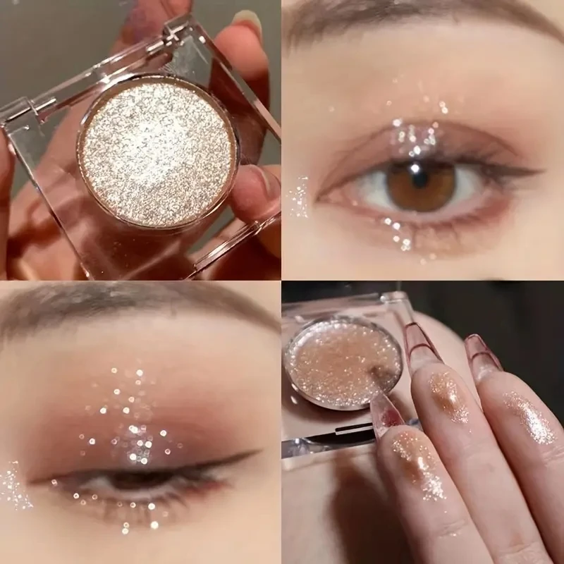 Custom Pearlescent Eyeshadow Palette Oem Cosmetics Manufacturers Waterproof Pearlescent Glitter Eyeshadow Private Label