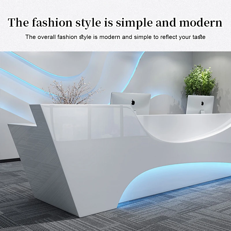 Zitai Small Modern Bank Salon French Style L Shaped Reception Desk Small Reception Desk With Led