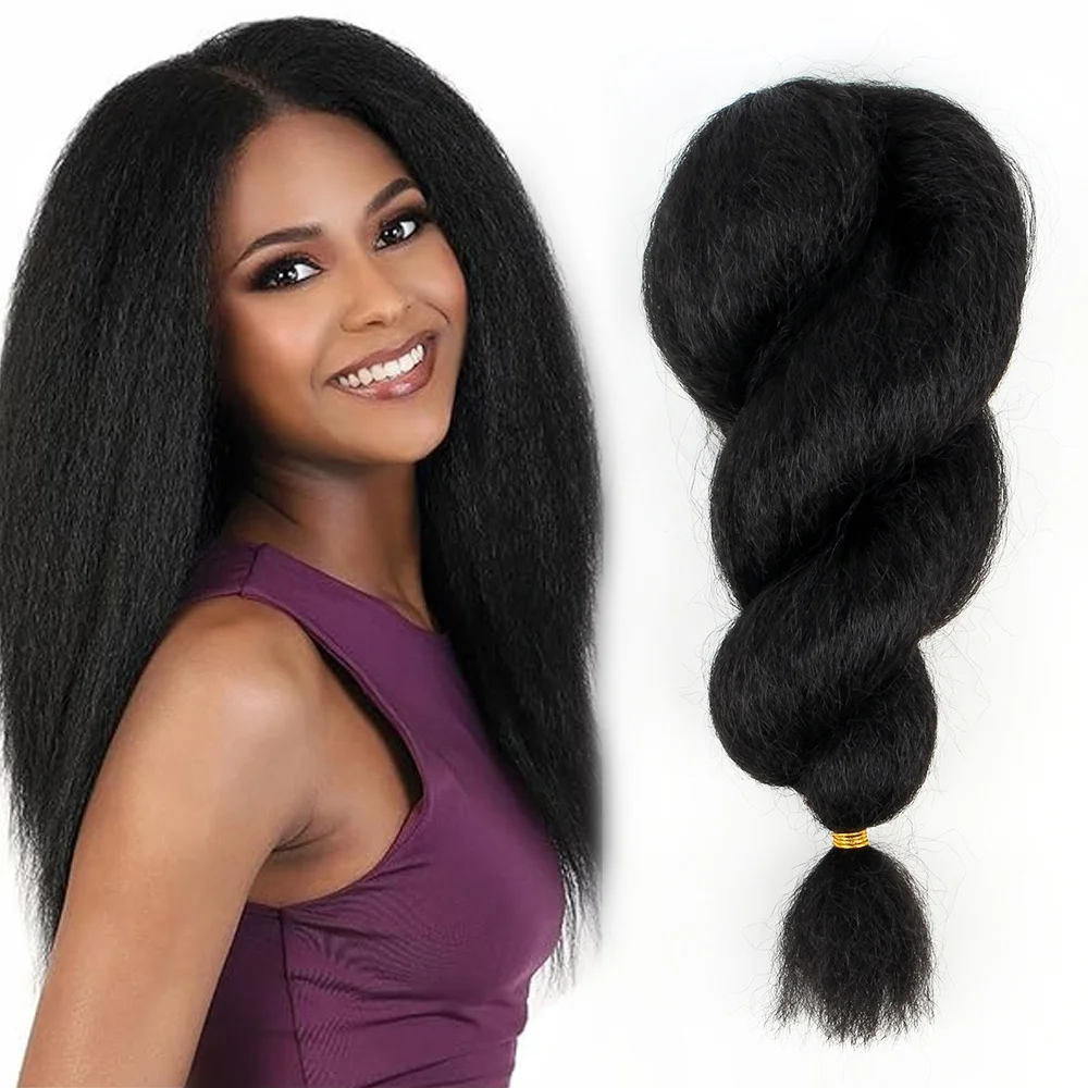 Soft 18inch Yaki Kinky Marley Straight Bulk Vixen Crochet Hair