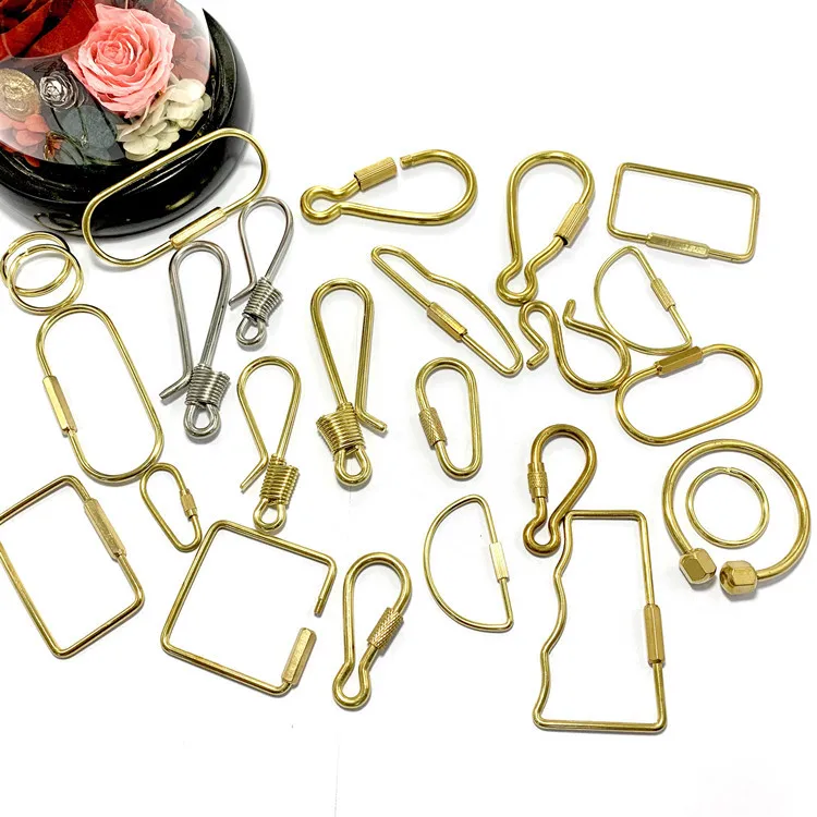 Portachiavi universale in ottone massiccio con chiusura a vite, stile semplice e resistente, ideale per uomo e donna, perfetto come organizer per chiavi auto._voghion.com