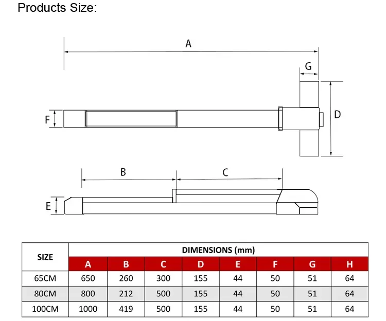 Fire Rated Emergency Escape Panic Door Lock Anti Panic Exit Device Ansi