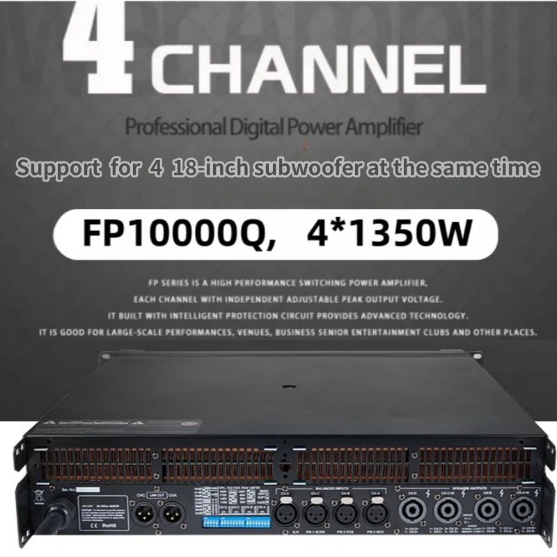 FP10000Q Class TD 4 Channels 10000 Watts Switching Power Amplifier Outdoor Audio 10000 Watt  Professional Subwoofer Amplifier