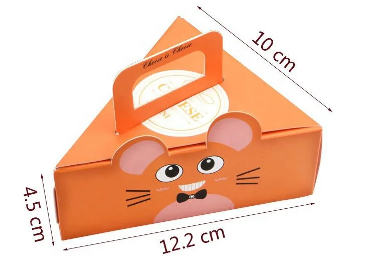 Factory Delivery Cheesecake Packaging Box Portable Triangle Mousse Pudding Cake Small Box Elegant Paper Packaging Boxes Accept