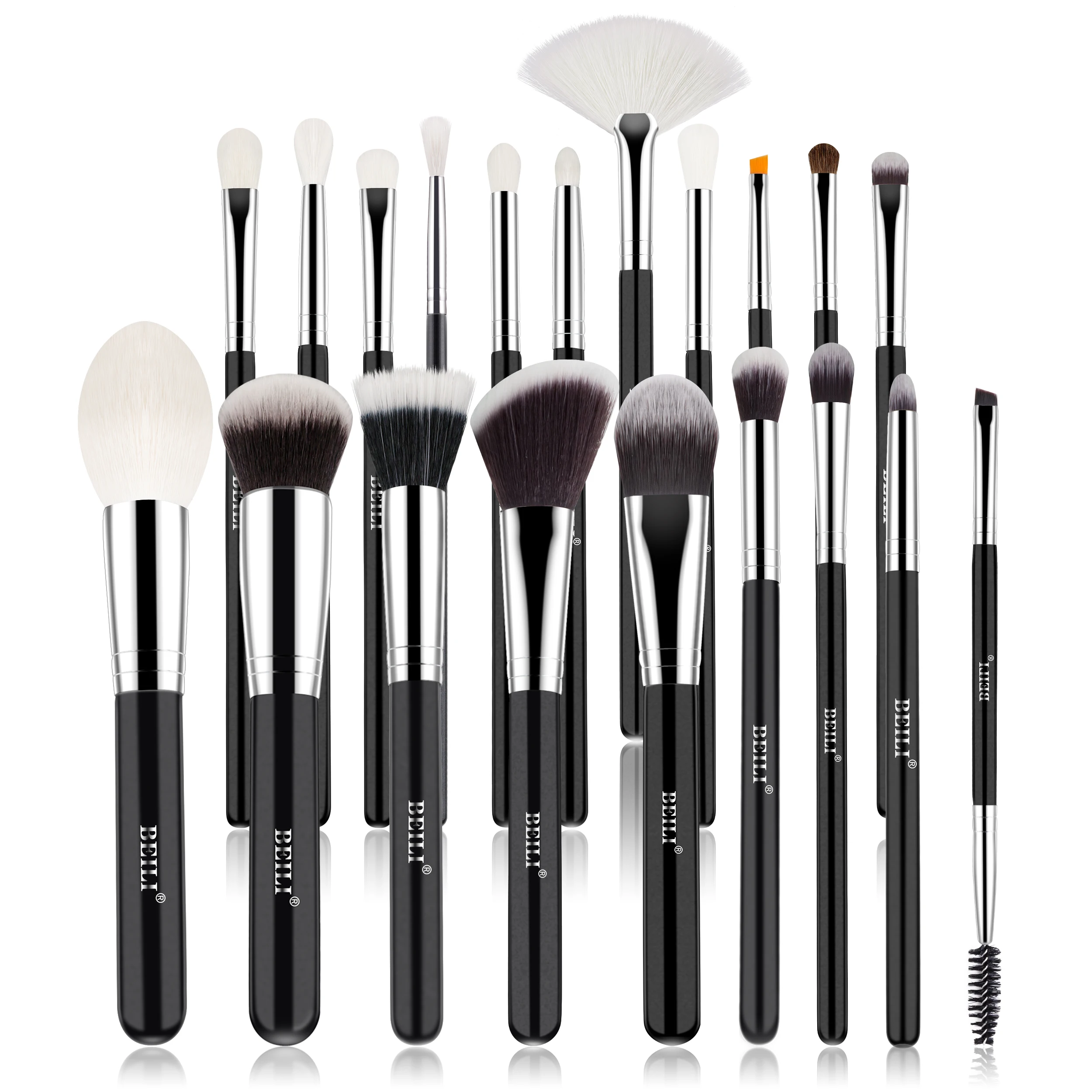 Full Face Makeup Brush Set Professioanl 20 Pcs Black