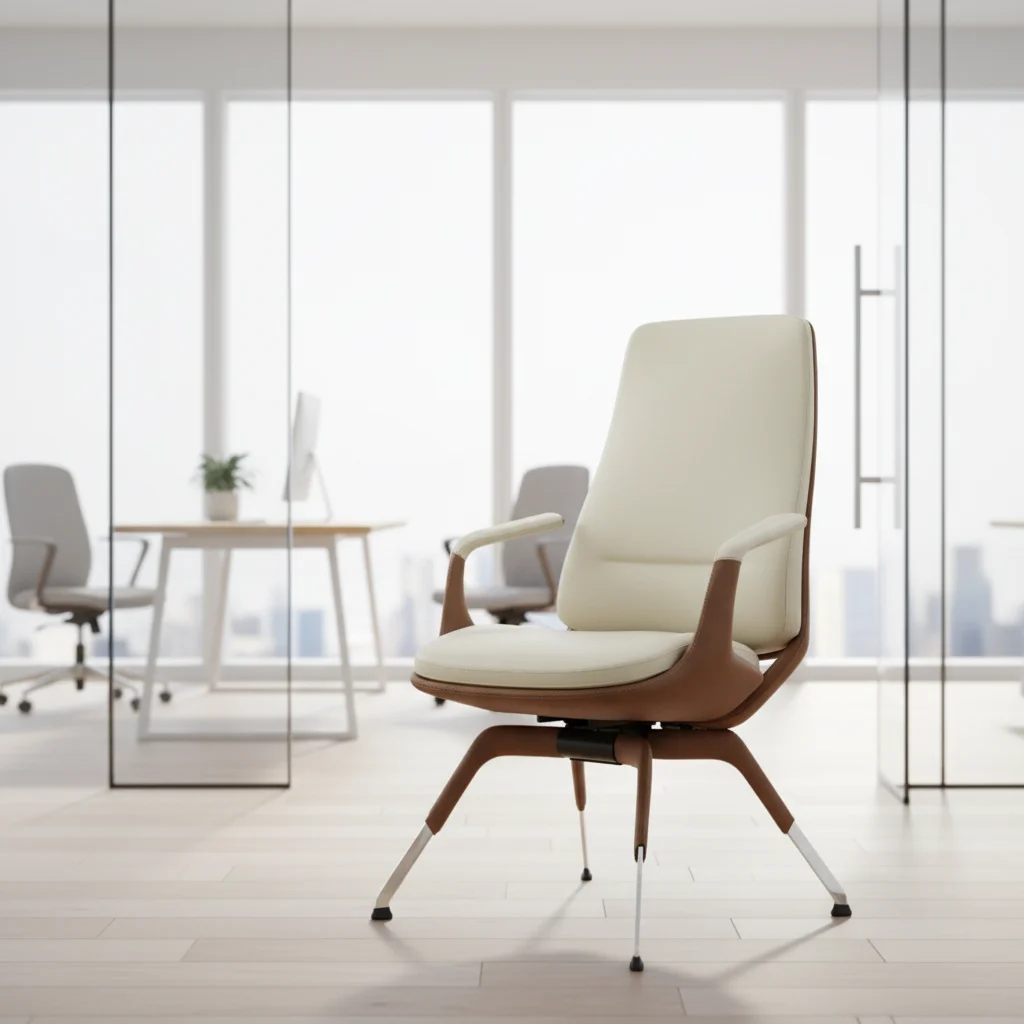Durable Frame PVC Leather Modern Ergonomic Executive Computer Chair with Adjustable Height 4