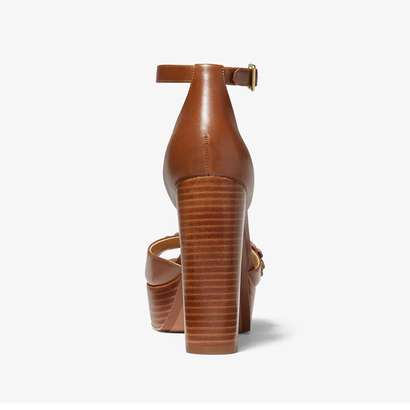 Sandalias de tacón alto de madera con flores para mujer, zapatos