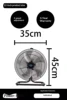 Ventilador de piso de 12 pulgadas [cabeza oscilante izquierda y derecha] con cuatro niveles de velocidad.