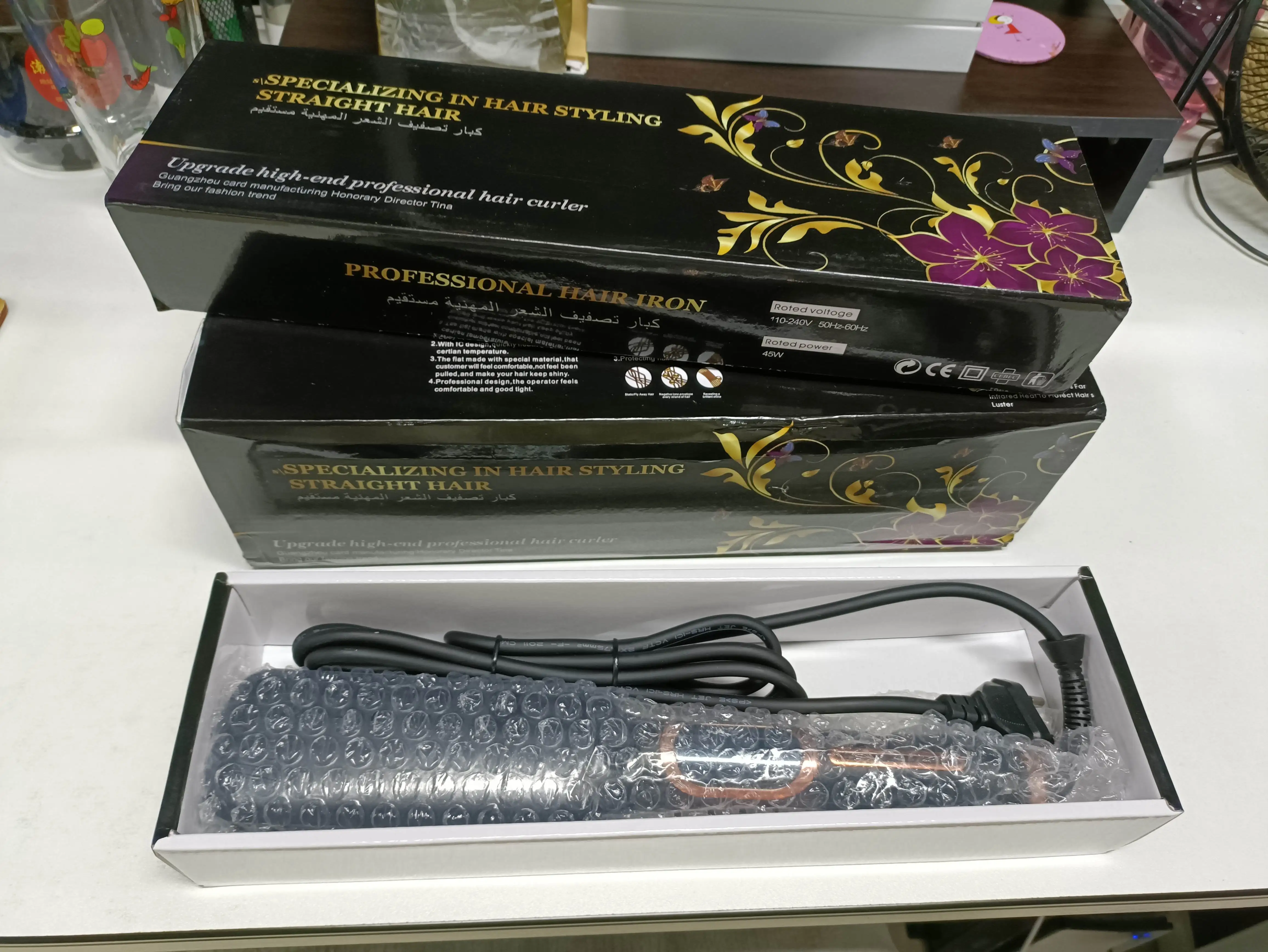 Professional 500f Hair Straightener Brazil Keratin Black Titanium Hair