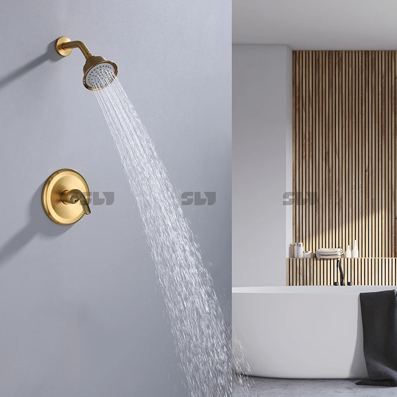 Sly Modern Bathroom Pressure Balance Valve Wall Mounted Shower Faucets