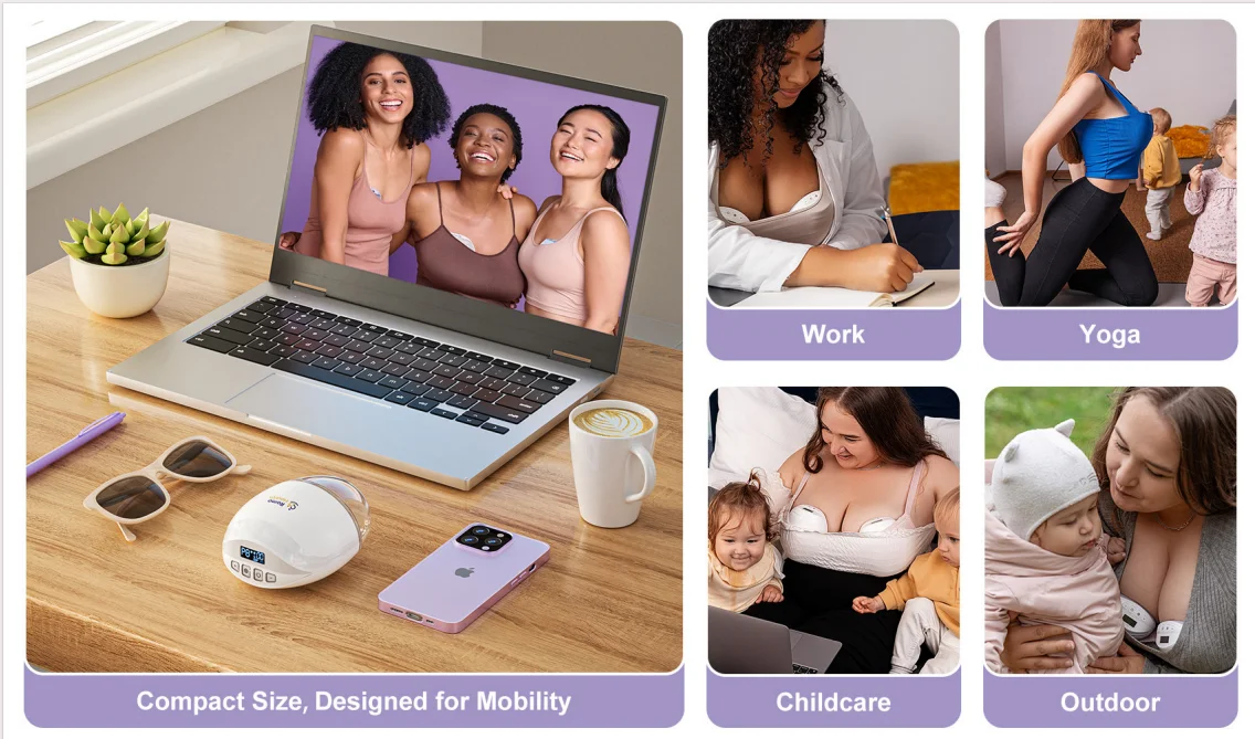 Rechargeable Breast Pump Low Noise Silicone 100% Healthy Electric Breast Milk Pump