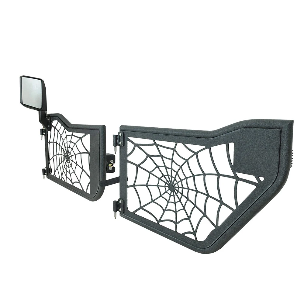 EAG Spyder Web Tubular Door with Side View Mirror for 2018 2019 Jeep Wrangler JL 4 Door Only 